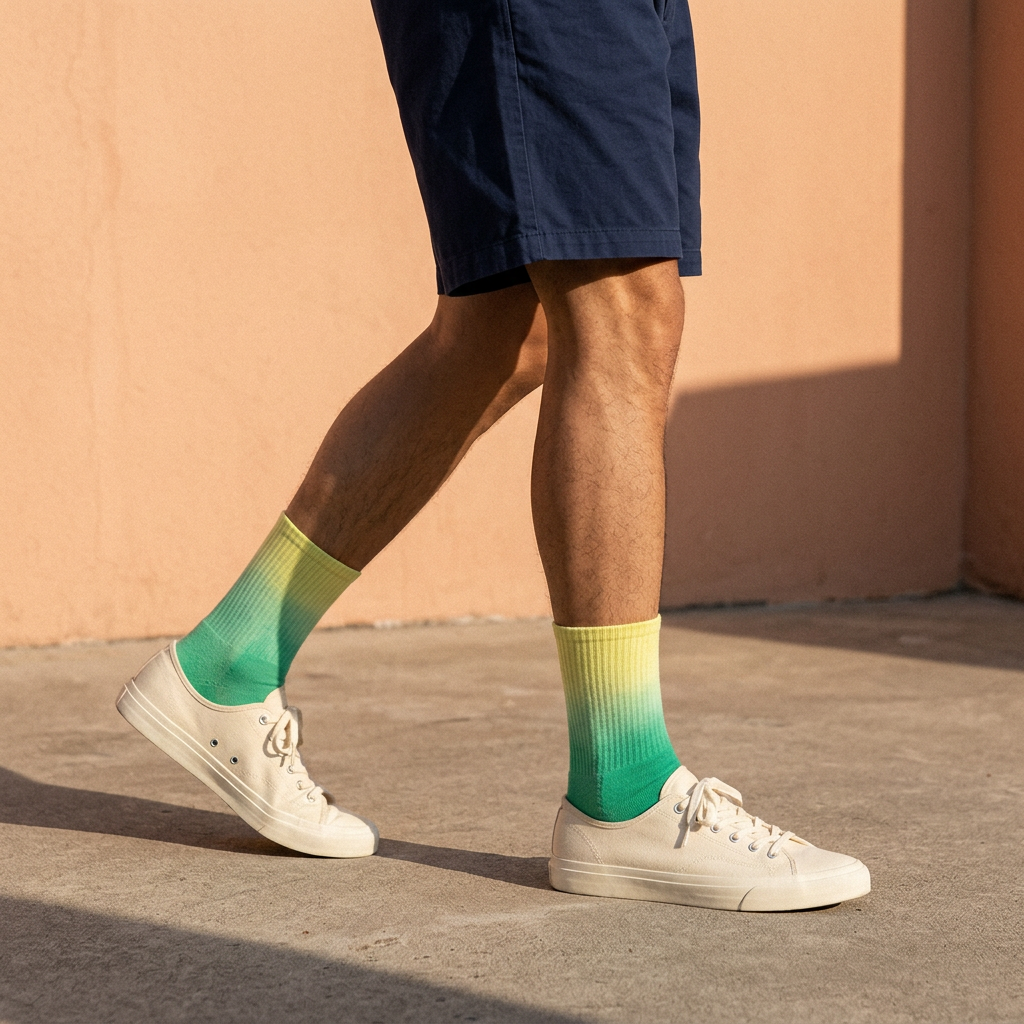 Lemon Meadow Gradient Crew Socks | Wormisocka