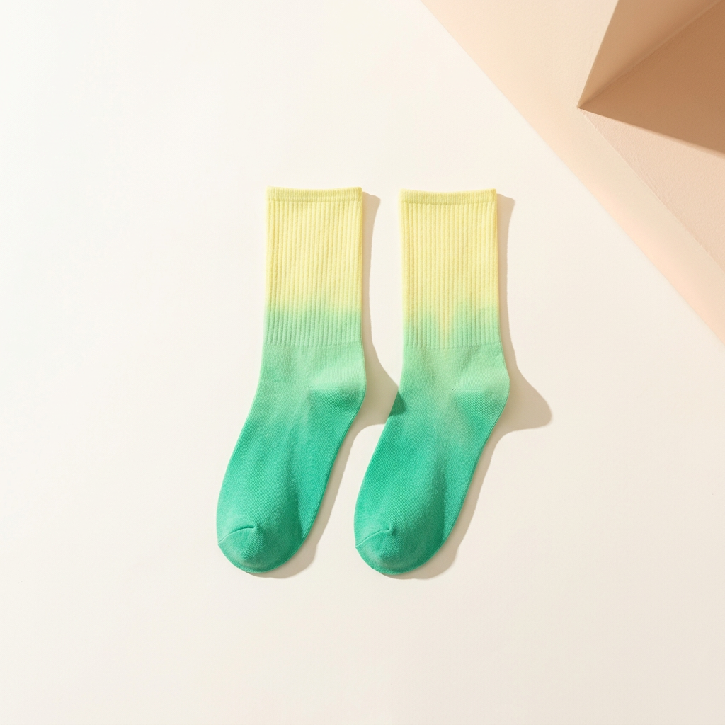 Lemon Meadow Gradient Crew Socks | Wormisocka